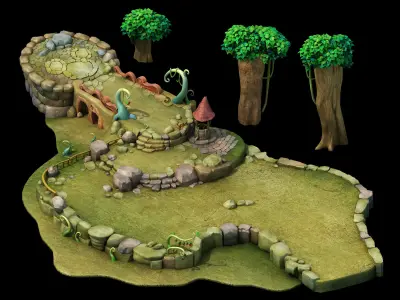 Disney main city - Ground 03 3D model