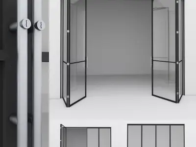 Aluminium door 4 3D model