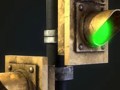 Traffic Light Low-poly 3D model