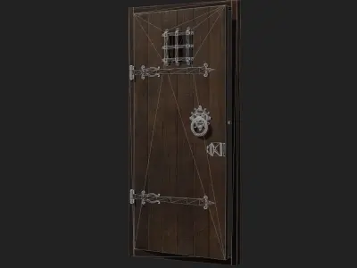 Old Wooden Door 01 Low-poly 3D model