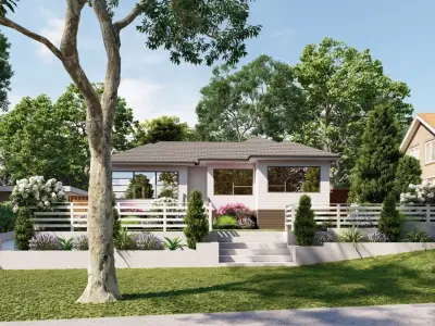 3D Exterior Scene 3D model design garden and landscape 3D model 22