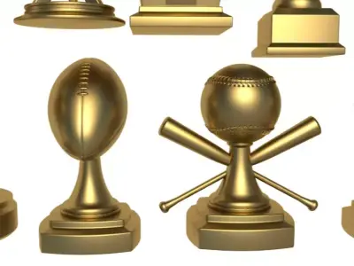 Winner Cups Set 3D model