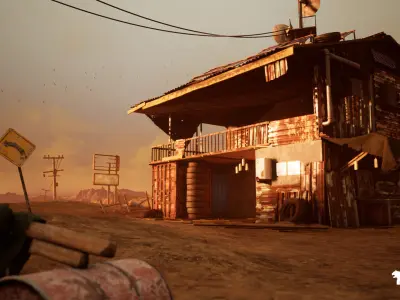 Post Apocalyptic Desert Environment Low-poly 3D model