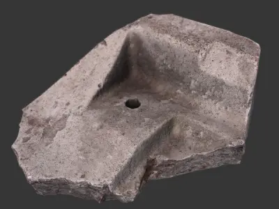 Broken Concrete Detail Low-poly 3D model