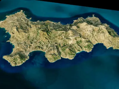 Karpathos Island 3d model terrain 3D model