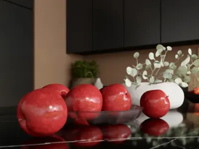 kitchen modern with walls 3D model