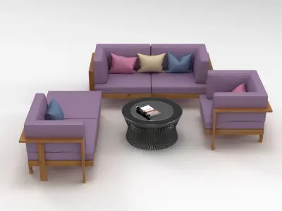 Garden Furniture Set 001 3D model