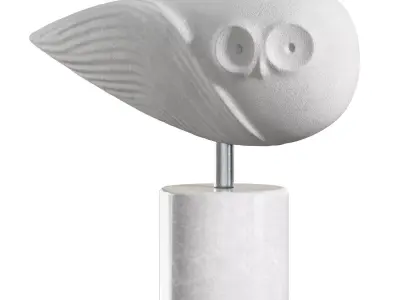 Abstract sculpture of an owl 3D model