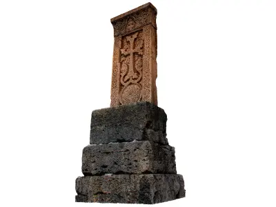 Tomb cross stone 3D model