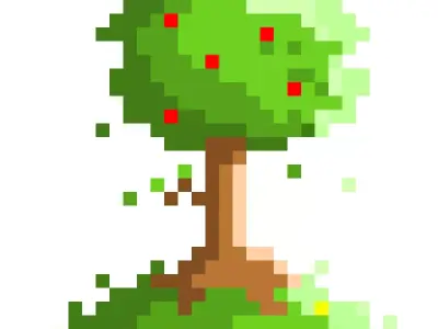 Pixel Art Only Tree 3D model
