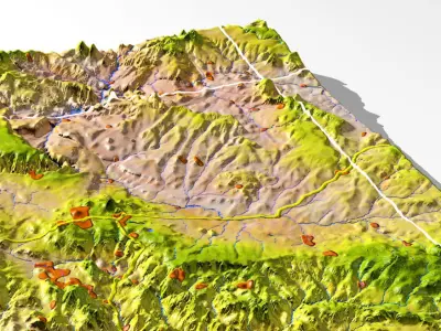 Arizona 3 High resolution 3D relief maps 3D model