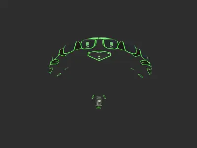 Scifi Parachute A10 Projection  - Character Accessories Design Low-poly 3D model