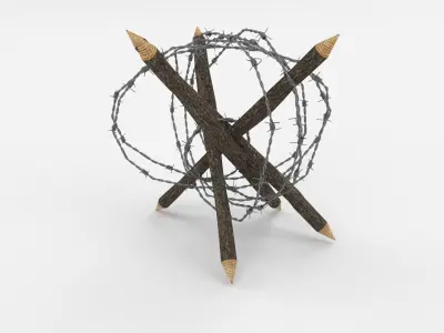 Barb Wire Obstacle 3D model