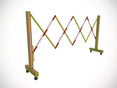 Retractable Traffic Fence Low-poly 3D model