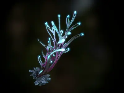 Alien Plant Fern Type 4 Low-poly 3D model