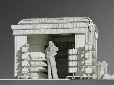 Newspaper Stand  3D model