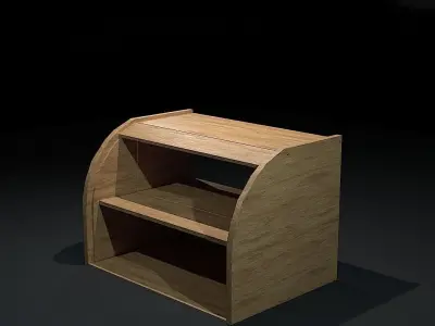 Desk wooden Low-poly 3D model