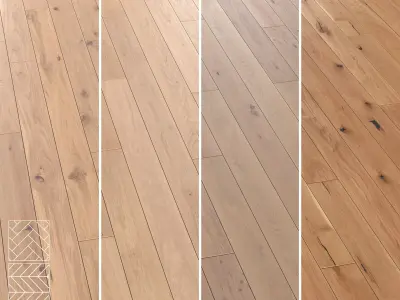 Boen Oak Parquet Flooring - 5 Layouts and 4 Colors -4K Texture