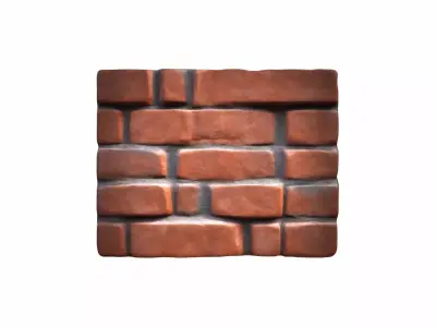  Red Brick Wall Background  High Render 3D model