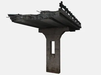 Broken Highway Low-poly 3D model