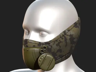 Gas mask respirator scifi futuristic ver 2 Low-poly 3D model Low-poly 3D model
