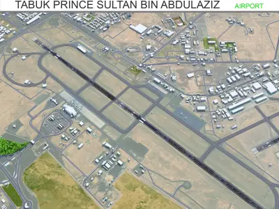 Tabuk Prince Sultan Bin Abdulaziz Airport 12km Low-poly 3D model