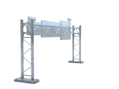 Highway Sign 04 Low-poly 3D model