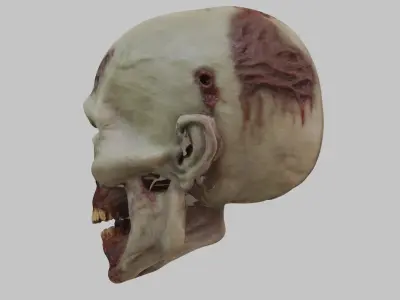 DEad Zombie Head Bust Low-poly 3D model