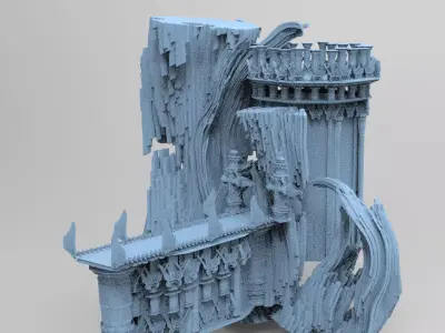 Desert  Holy Grail fortress 3D model