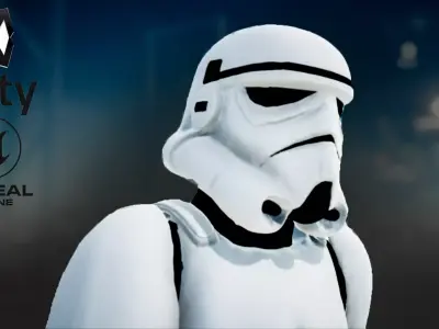 Stormtrooper rigged Low-poly 3D model