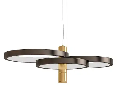 ET2 Hoopla 29 12W Black and Gold 4 Light LED Pendant Light 3D model