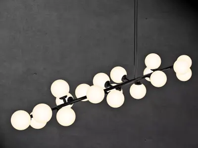 Mimosa pendant light with balls hanging from it 3D model
