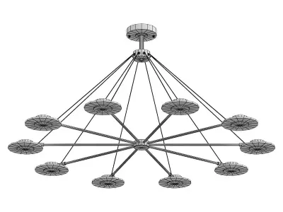 nadin eight light chandelier in gold 3D model