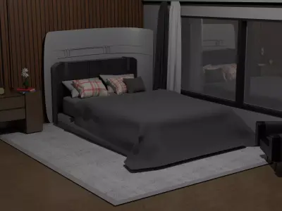 Bedroon at night 3D model