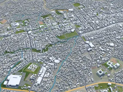 Lubango Angola 30km AI Low-poly 3D model