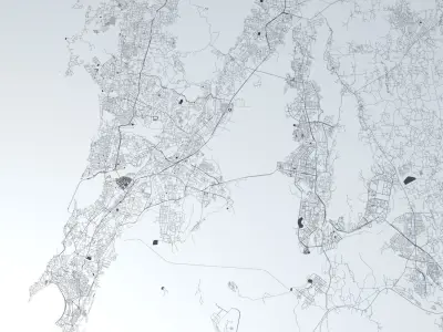 Mumbai Area Road Network and Streets 3D model