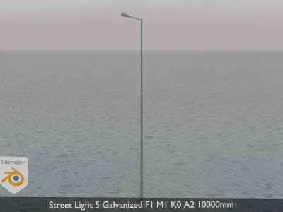Street Light 5 Galvanized F1 M1 K0 A2 10000mm  Low-poly 3D model