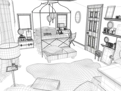 Bedroom Scene 3D model