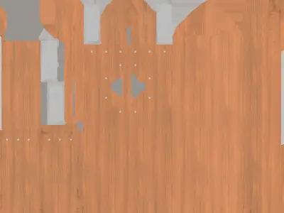 Wood Door 2 3D model