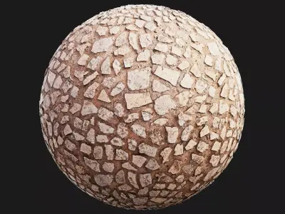Rough Light Cobblestone Paving Texture