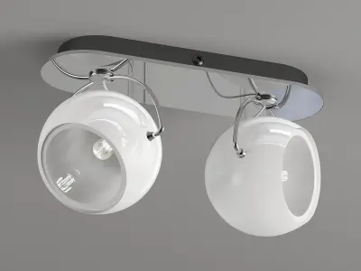 BELUGA hanging lamp with two lamps 3D model