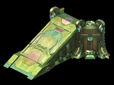 Machinery - intact - wall slope 01 3D model