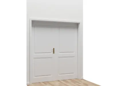 Interior Door Classic double Low-poly 3D model