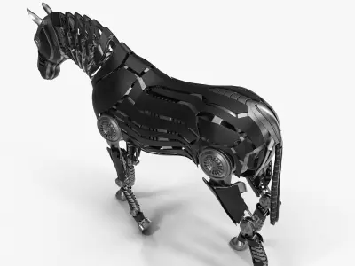 Robot horse standing 3D model
