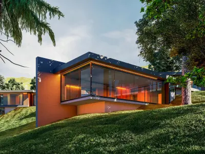 Modern House On The Hill 3D model