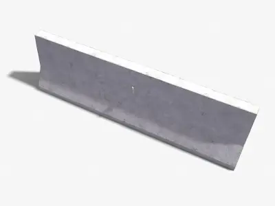 Concrete Barrier PBR 3D model Low-poly 3D model