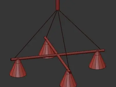 PROBE pendant light with four glass shades 3D model