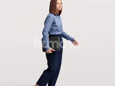 Humano business woman - walking working office street -04537-50 3D model