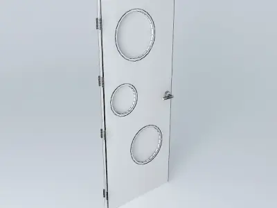 3D door, very detail with glass, lock and hinger. Free 3D model