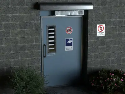 Used Laboratory Door Low-poly 3D model